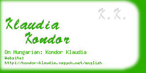 klaudia kondor business card